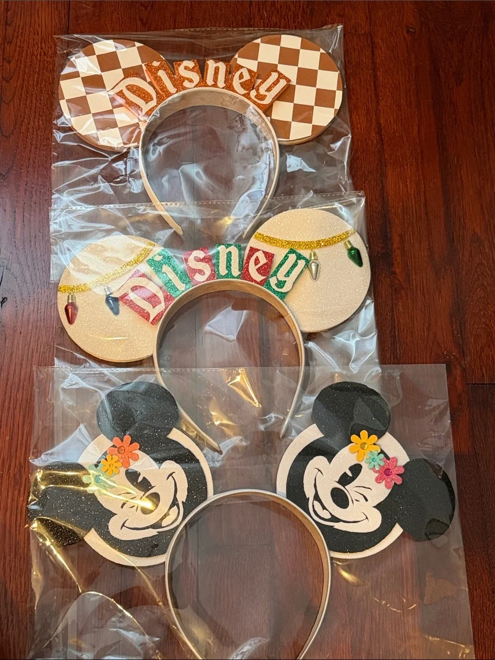(3) Disney Mickey Mouse Glitter Ears/ (1) each of Summer, Fall, &Holiday style.